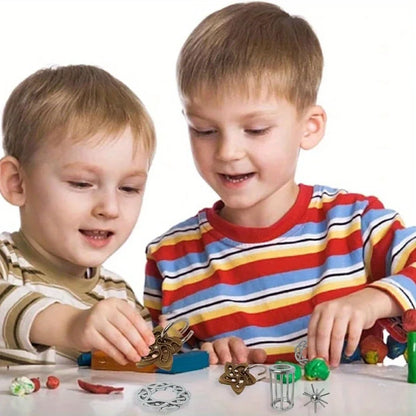 3Pcs Set Metal Brain Teaser Puzzle Toys IQ Challenge Games Solution Unlock for Kids & Adults Perfect Party Challenge Gift