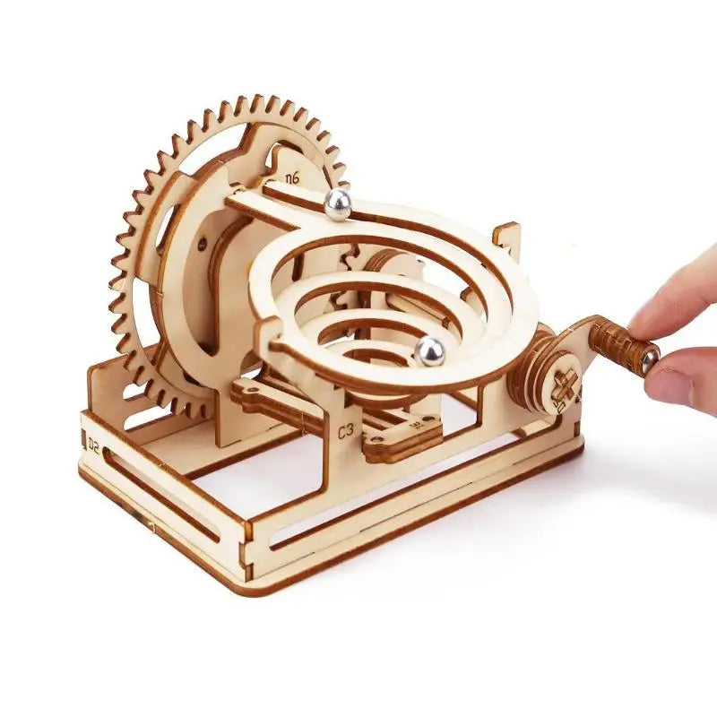 DIY 3D Wooden Puzzle - Set of Mechanical Puzzles Spiral Marble Run Toy for Adult and Teen Builders