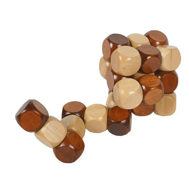 Snake Cube Twist Puzzle LuBan Lock Children Educational Intellectual Toys Wooden Brain Teasers For Kids Adults Best Gifts