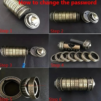 Leonardo Da Vinci Code lock Toys Metal Cryptex Locks for Wedding Gifts Valentine's Day Gifts