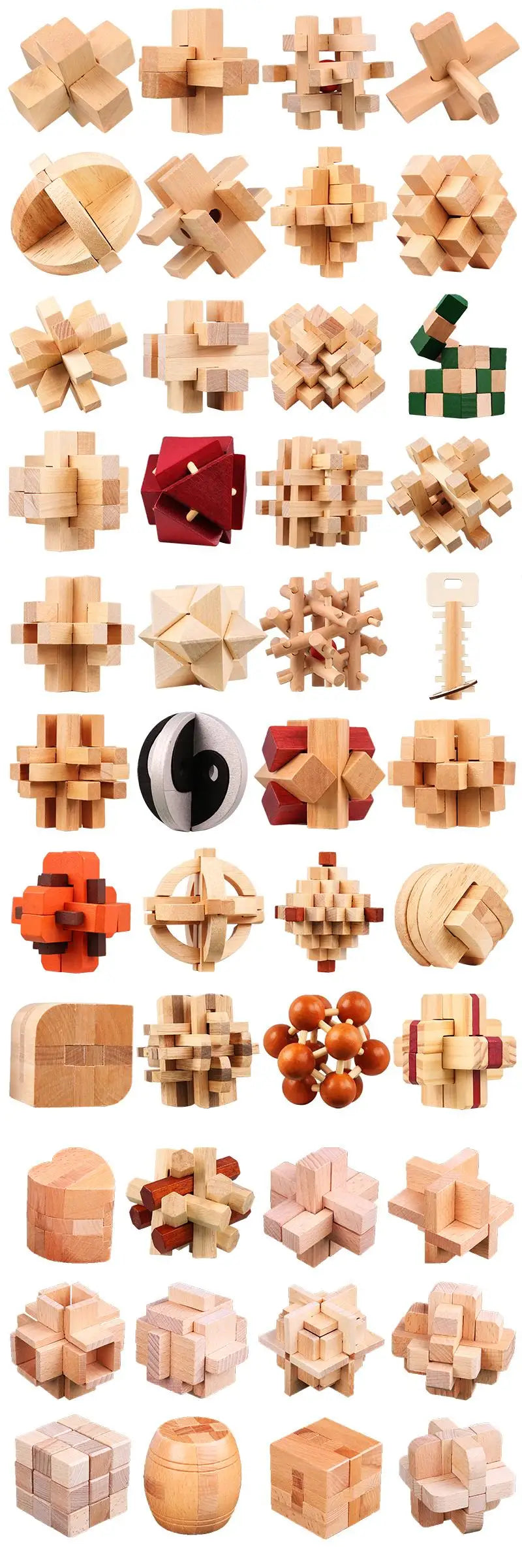 Snake Cube Twist Puzzle LuBan Lock Children Educational Intellectual Toys Wooden Brain Teasers For Kids Adults Best Gifts