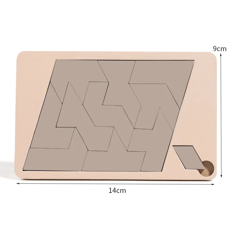 Wooden Geometric Puzzles Challenge Impossible Brain Burning Decompression IQ Tangram Brain Teasers Jigsaw Puzzle for Adults Kids