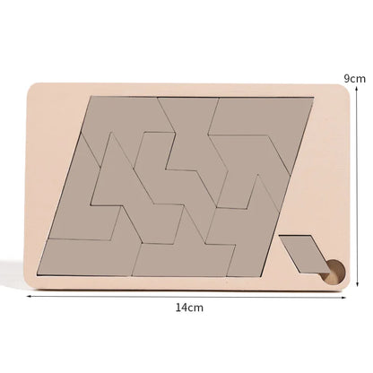 Wooden Geometric Puzzles Challenge Impossible Brain Burning Decompression IQ Tangram Brain Teasers Jigsaw Puzzle for Adults Kids