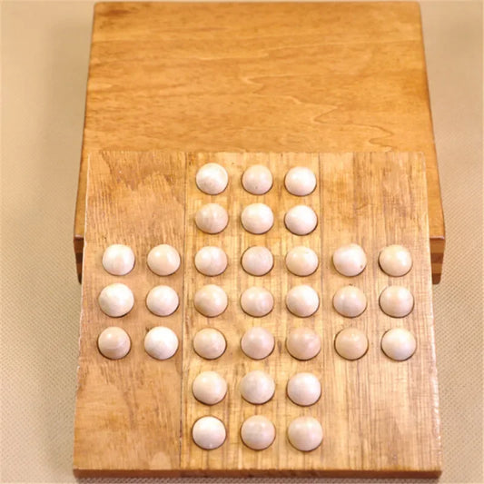 Premium Classic Peg Solitaire Challenge Noble IQ Mind Teaser Game Strategic Board Puzzle for Adults Children's Entertainment