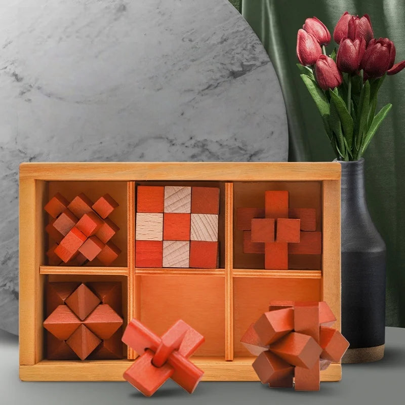 New Wooden Kong Ming Lock Lu Ban Lock IQ Brain Teaser Educational Toy Children Montessori 3D Puzzles Game Unlock Toys Kid Adult