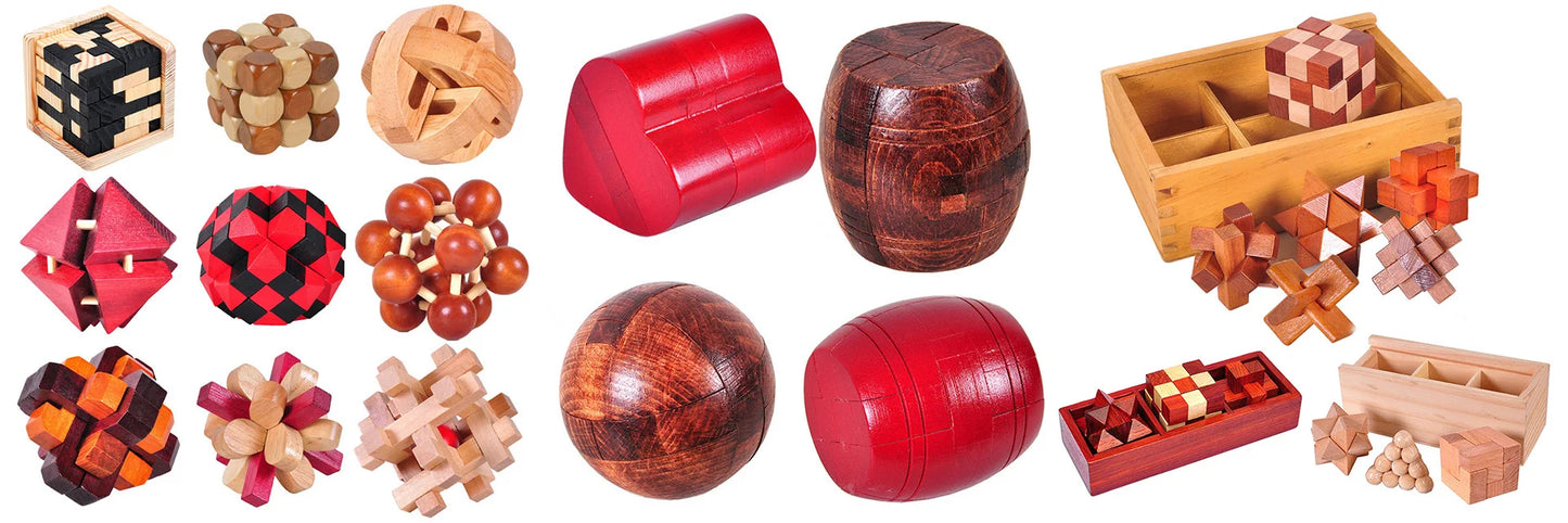 Wooden Kong Ming Lock Lu Ban Lock IQ Brain Teaser Educational Toy for Kids Children Montessori 3D Puzzles Game Unlock Toys Adult
