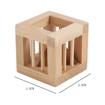Wooden Brain Teaser Puzzles For Kids And Adult Cage Apart Triangle Luban Lock IQ Challenge Games Educational Intellectual Toys