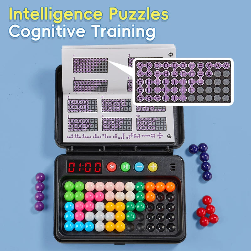 500 Levels IQ Toy, Puzzle Smart Challenge Game With Timer - Logic Thinking Chess, Travel Game, Tabletop Toy, No Batteries