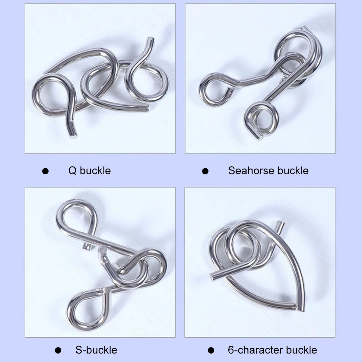 24Pcs/Set Metal Wire Puzzle Set IQ Mind Brain Teaser Reliever Parent-children Interactive Game Metal Link Unlock Interlock Toys