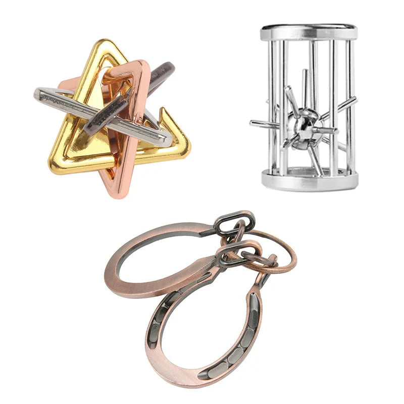 Creative Classic IQ Metal Brain Teaser Magic Baffling Puzzles Game Toys for Children Adults Funny Kids Gifts