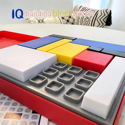 88 Challenges IQ Puzzle Building Blocks - Cognitive Skills Brain Training Game Mondrian Blocks Educational Toy for Kids