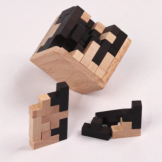Funny Wooden Puzzles IQ Toys 54T Cube Educational Toys For Kids Intellectual Game For Adults And Puzzle Enthusiasts