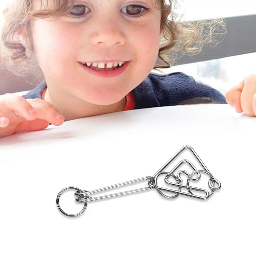 Montessori IQ Mind Brain Teaser Metal Wire Brain Teaser Puzzles Children Adults Interactive Game Reliever Educational Toys