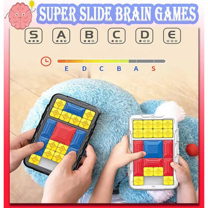 Slide Block Brain Game Challenge Huarong Road Brain Teaser Sliding Puzzles Logical Thinking Interactive Toy Board Game Kid Gift