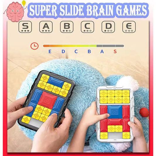 Slide Block Brain Game Challenge Huarong Road Brain Teaser Sliding Puzzles Logical Thinking Interactive Toy Board Game Kid Gift