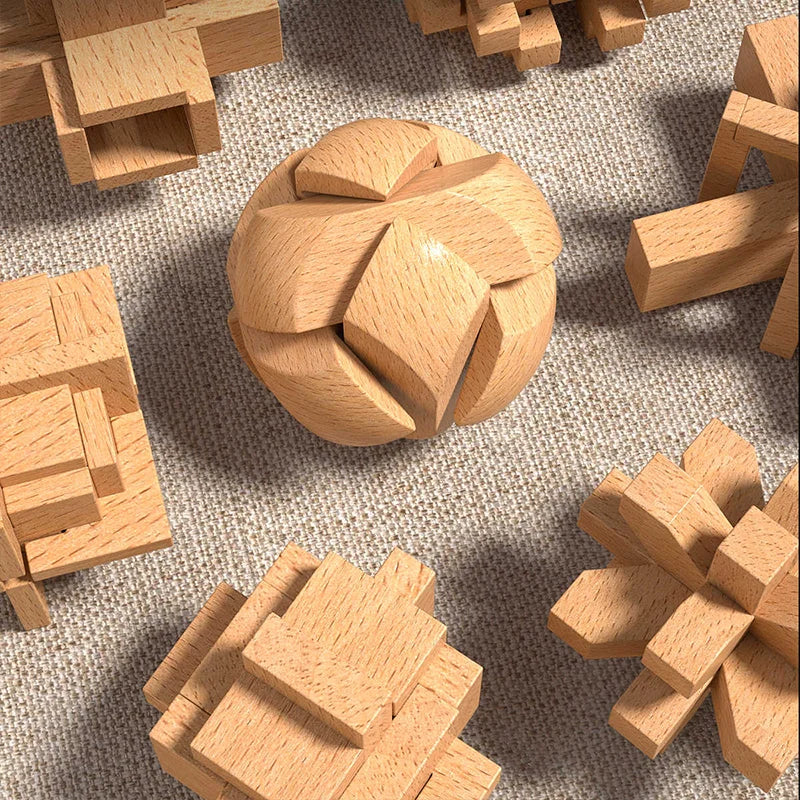 IQ Brain Teaser Kong Ming Lock Lu Ban Lock 3D Puzzle Kids Toys Baby Game Puzzle Toys Interlocking Educational Toys For Children