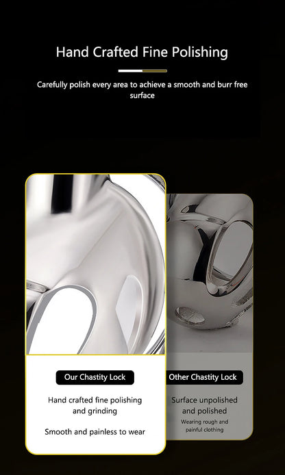 Stainless Steel Chastity Cage for Men, with Adjustable Rings (S/M/L) & Anti-Escape Belt, BDSM Adult Toy, Male Chastity Belt