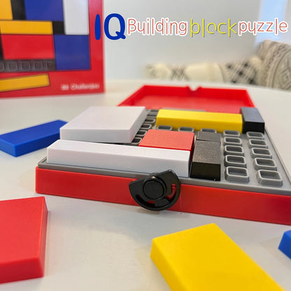 88 Challenges IQ Puzzle Building Blocks - Cognitive Skills Brain Training Game Mondrian Blocks Educational Toy for Kids