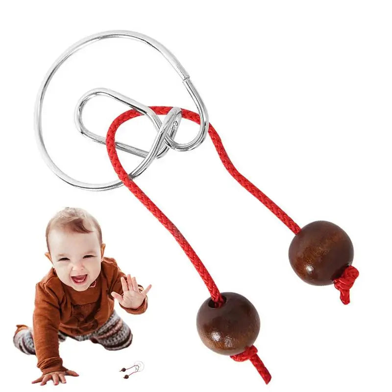 Montessori IQ Mind Brain Teaser Metal Wire Brain Teaser Puzzles Children Adults Interactive Game Reliever Educational Toys
