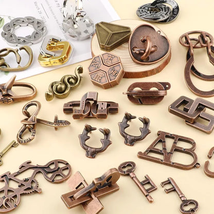 3PCS Metal Disentanglement Puzzles for Adults Kids Highly Difficult Brain teaser Games Horseshoe Lock IQ Test Educational Toys