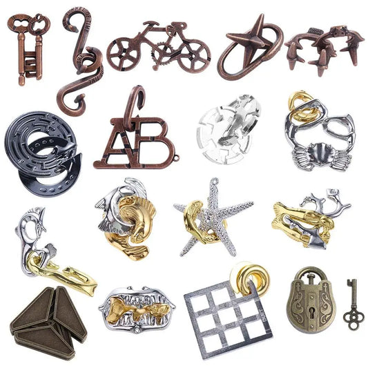 Classic IQ Metal Brain teaser Magic Baffling Puzzles Game Toys for Children Adults