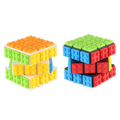 Building Blocks 3D Magic Puzzle Cube 3x3x3 DIY Fidget Toy Brick Anti Stress Relief Sensory ADHD Educational Game for Kids Adult