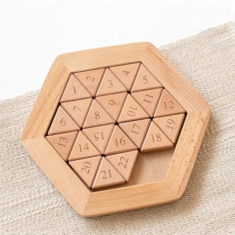 Wooden Hexagon Klotski Puzzle Hexagonal Puzzles Intelligence Toys For Kids Thinking Game Brain Teaser Toys