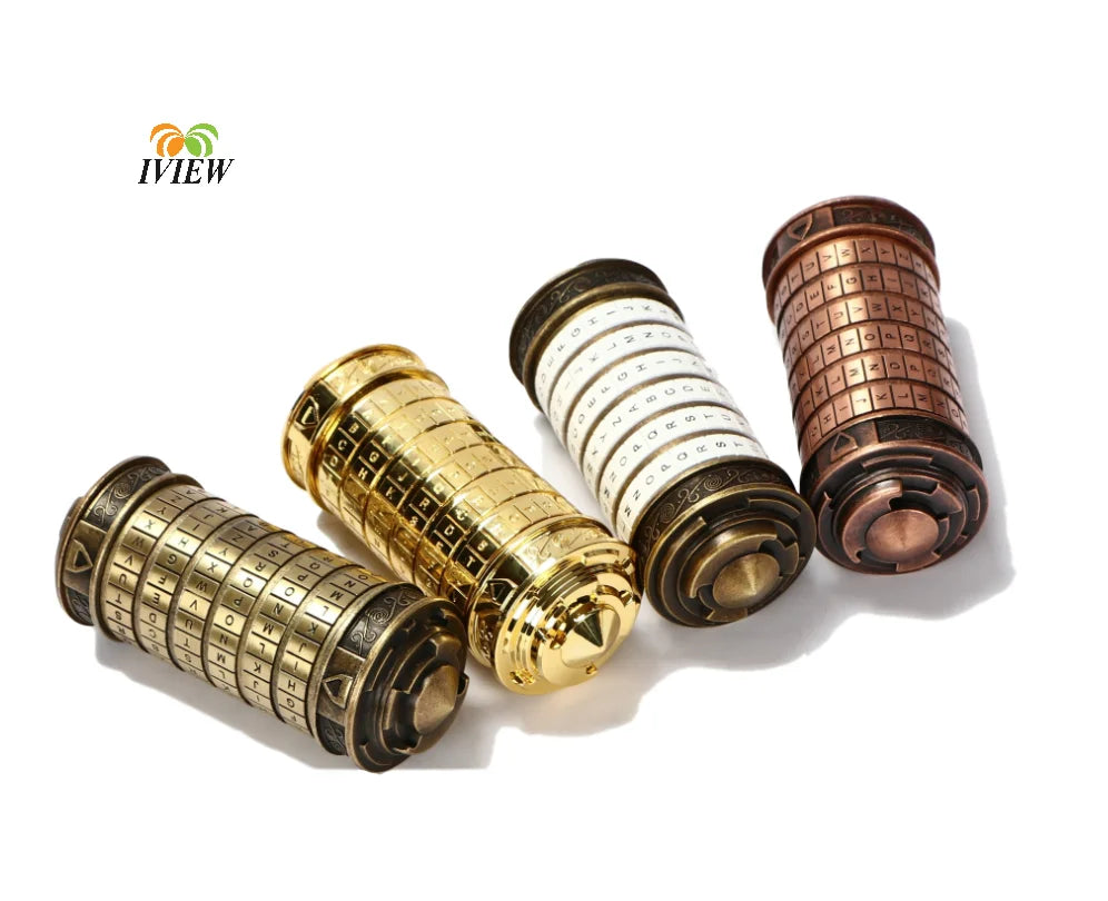 White Da Vinci Code lock Toys Metal Cryptex for Wedding Gifts Valentine's Day Gift Password Escape Room Props Gift Fast Delivery