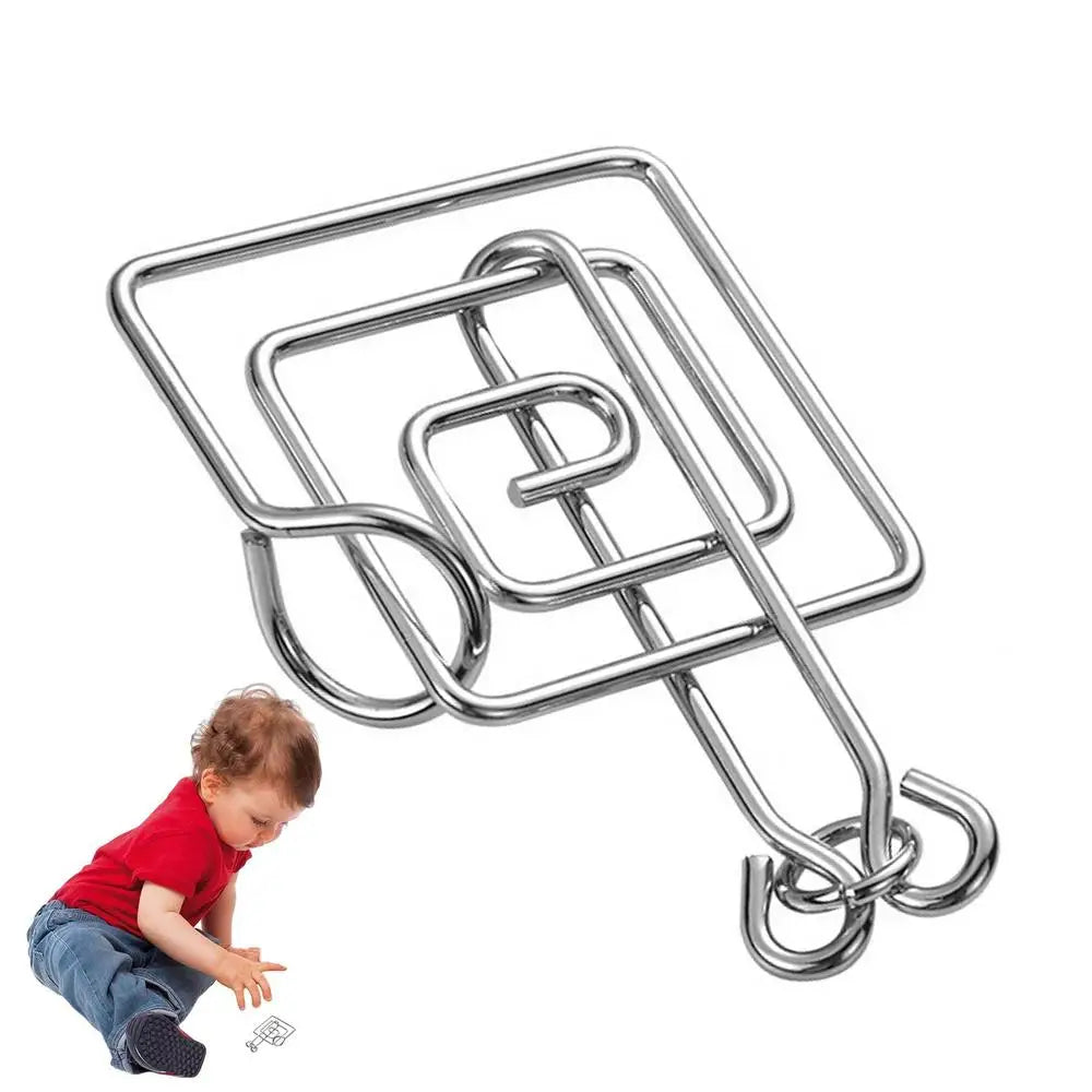 Montessori IQ Mind Brain Teaser Metal Wire Brain Teaser Puzzles Children Adults Interactive Game Reliever Educational Toys