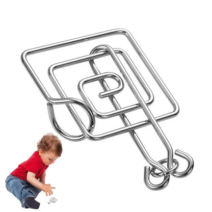 Montessori IQ Mind Brain Teaser Metal Wire Brain Teaser Puzzles Children Adults Interactive Game Reliever Educational Toys