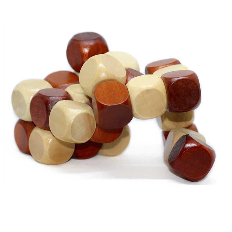 Snake Cube Twist Puzzle LuBan Lock Children Educational Intellectual Toys Wooden Brain Teasers For Kids Adults Best Gifts