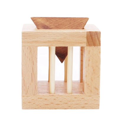Wooden Brain Teaser Puzzles For Kids And Adult Cage Apart Triangle Luban Lock IQ Challenge Games Educational Intellectual Toys