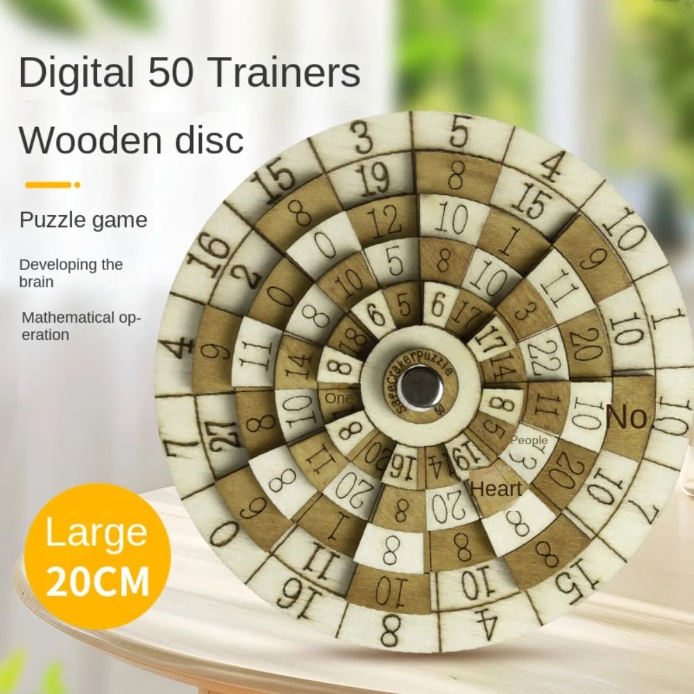 IQ Test Wooden Digital Puzzle Turntable Loop Puzzles Huarong Road Number Puzzle Mind Logic Brain Teasers Secret Box Puzzle