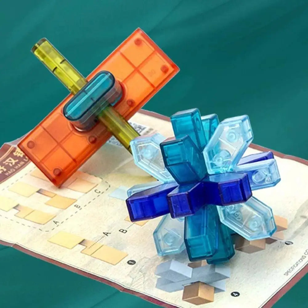 Brain Teaser Puzzles Transparent IQ Brain Teaser Puzzles Unlock Luban Lock Kong Ming Lock IQ Brain Teaser LuBan Lock Gifts
