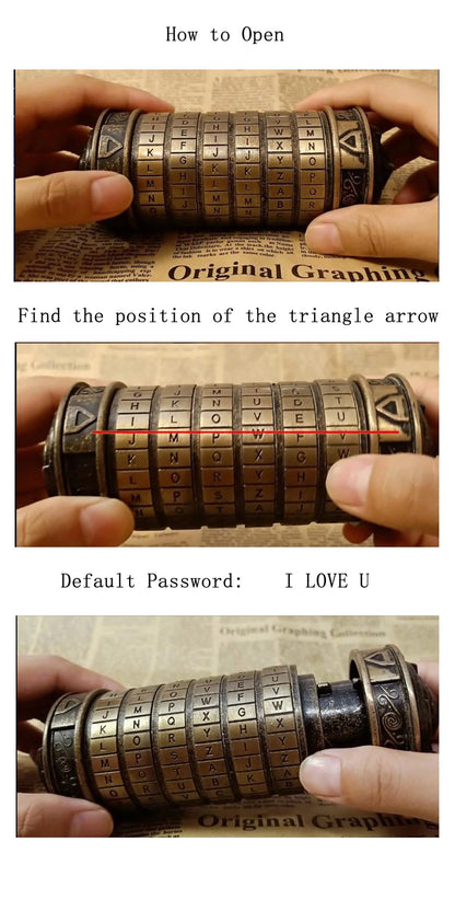 Cryptex Da Vinci Code Puzzle Box With Hidden Compartment For Money Rings Jewelry Creative Romantic Birthday Gifts