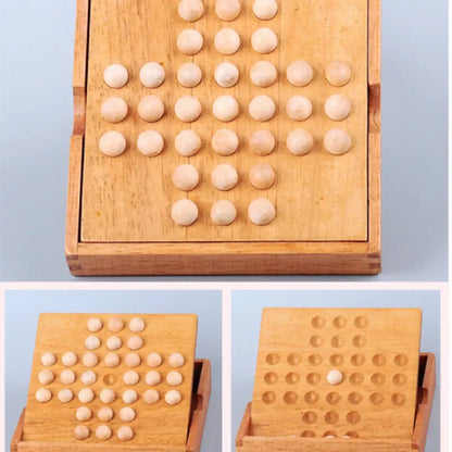 Premium Classic Peg Solitaire Challenge Noble IQ Mind Teaser Game Strategic Board Puzzle for Adults Children's Entertainment