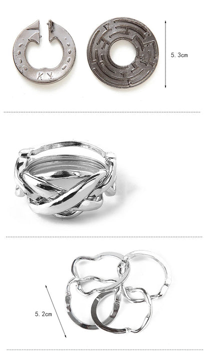 Creative Classic IQ Metal Brain Teaser Magic Baffling Puzzles Game Toys for Children Adults Funny Kids Gifts