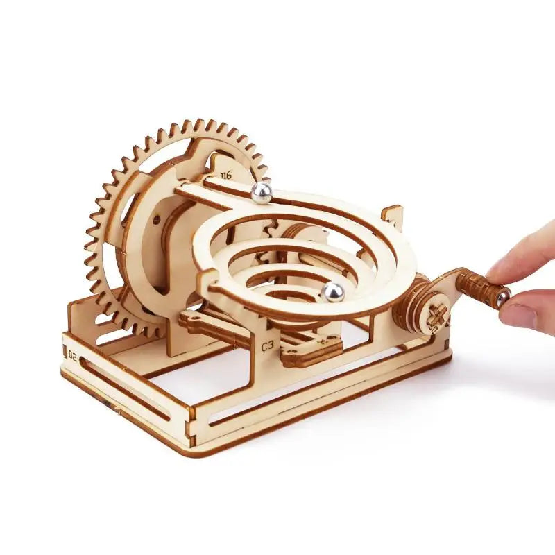 DIY 3D Wooden Puzzle - Set of Mechanical Puzzles Spiral Marble Run Toy for Adult and Teen Builders