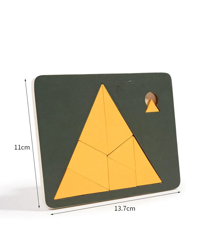Wooden Geometric Puzzles Challenge Impossible Brain Burning Decompression IQ Tangram Brain Teasers Jigsaw Puzzle for Adults Kids