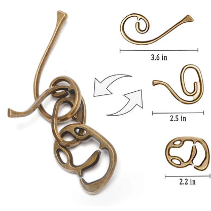 3PCS Metal Disentanglement Puzzles for Adults Kids Highly Difficult Brain teaser Games Horseshoe Lock IQ Test Educational Toys