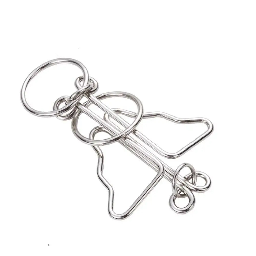 3D Metal Puzzle IQ Mind Brain Teaser Intelligence Buckle Interlock Unloop Toys Kong Ming Lock Game for Adult Kids