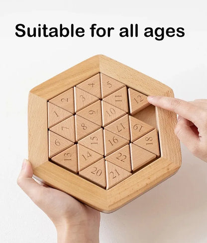 Wooden Hexagon Klotski Puzzle Hexagonal Puzzles Intelligence Toys For Kids Thinking Game Brain Teaser Toys