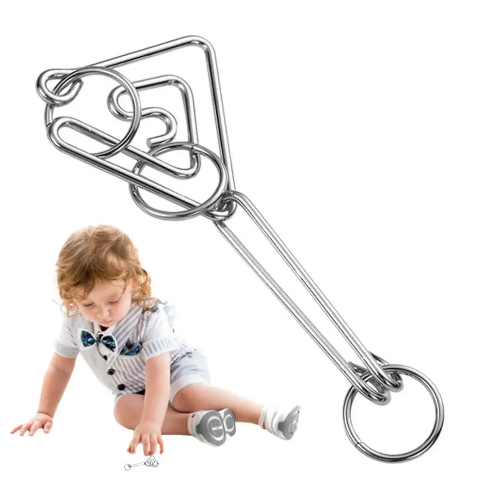 Montessori IQ Mind Brain Teaser Metal Wire Brain Teaser Puzzles Children Adults Interactive Game Reliever Educational Toys
