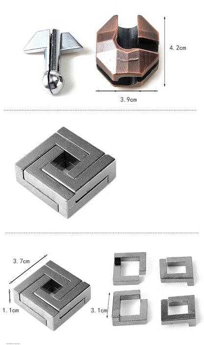 Creative Classic IQ Metal Brain Teaser Magic Baffling Puzzles Game Toys for Children Adults Funny Kids Gifts