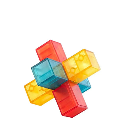Brain Teaser Puzzles Transparent IQ Brain Teaser Puzzles Unlock Luban Lock Kong Ming Lock IQ Brain Teaser LuBan Lock Gifts