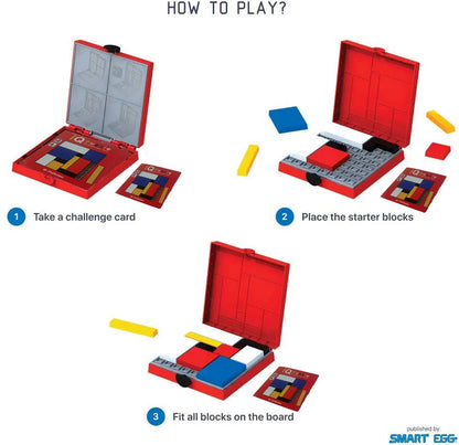 88 Challenges IQ Puzzle Building Blocks - Cognitive Skills Brain Training Game Mondrian Blocks Educational Toy for Kids