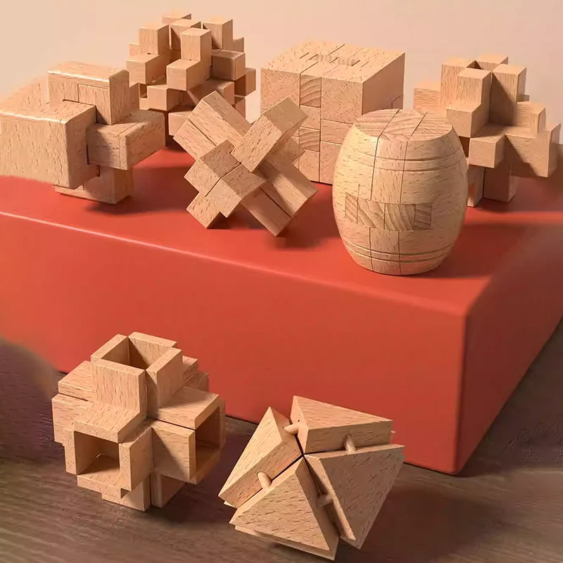 IQ Brain Teaser Kong Ming Lock Lu Ban Lock 3D Puzzle Kids Toys Baby Game Puzzle Toys Interlocking Educational Toys For Children