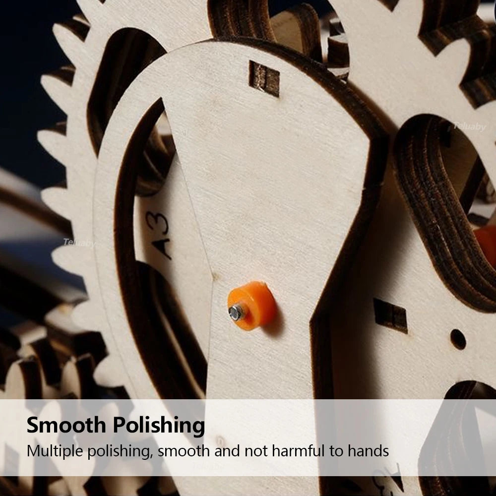 3D Wooden Puzzle DIY Mechanical Manual Model  Building Kits Assemble Toys Marble Run Set with 4 Ball for Adult Kids Gifts