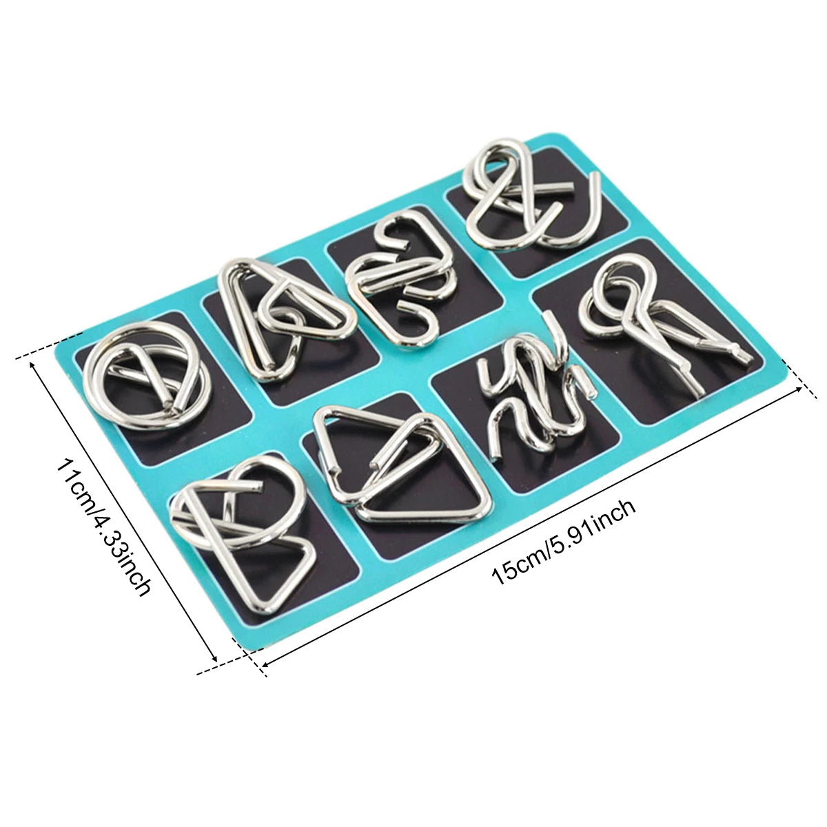 24Pcs/Set Metal Wire Puzzle Set IQ Mind Brain Teaser Reliever Parent-children Interactive Game Metal Link Unlock Interlock Toys