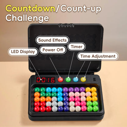 500 Levels IQ Toy, Puzzle Smart Challenge Game With Timer - Logic Thinking Chess, Travel Game, Tabletop Toy, No Batteries